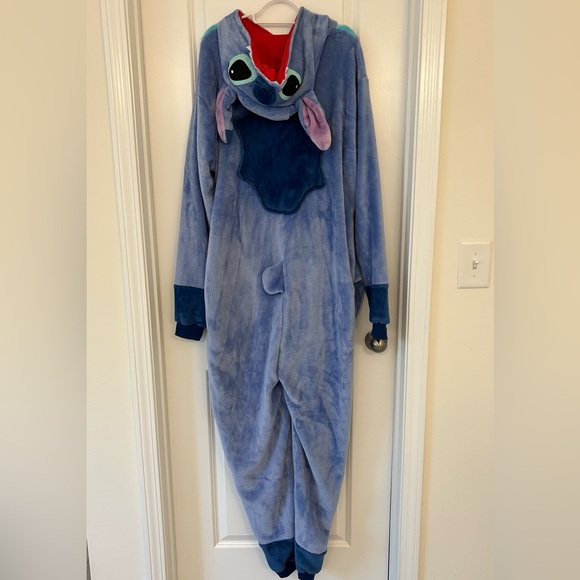 Stitch Hooded Plush Unisex One Piece Pajama Costume XL - Picture 2 of 4